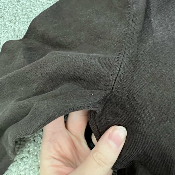 🟤STYLE & CO.: Women’s petite L, brown 3/4 sleeve v-neck w/sequins blouse🟤 - Picture 6 of 11